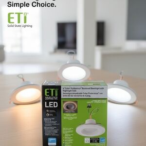 ETi 6" LED Recessed Downlight with Nightlight Trim + 5 CCT (Model: 53804102) NEW
